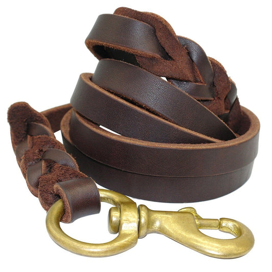 Leather dog leashes