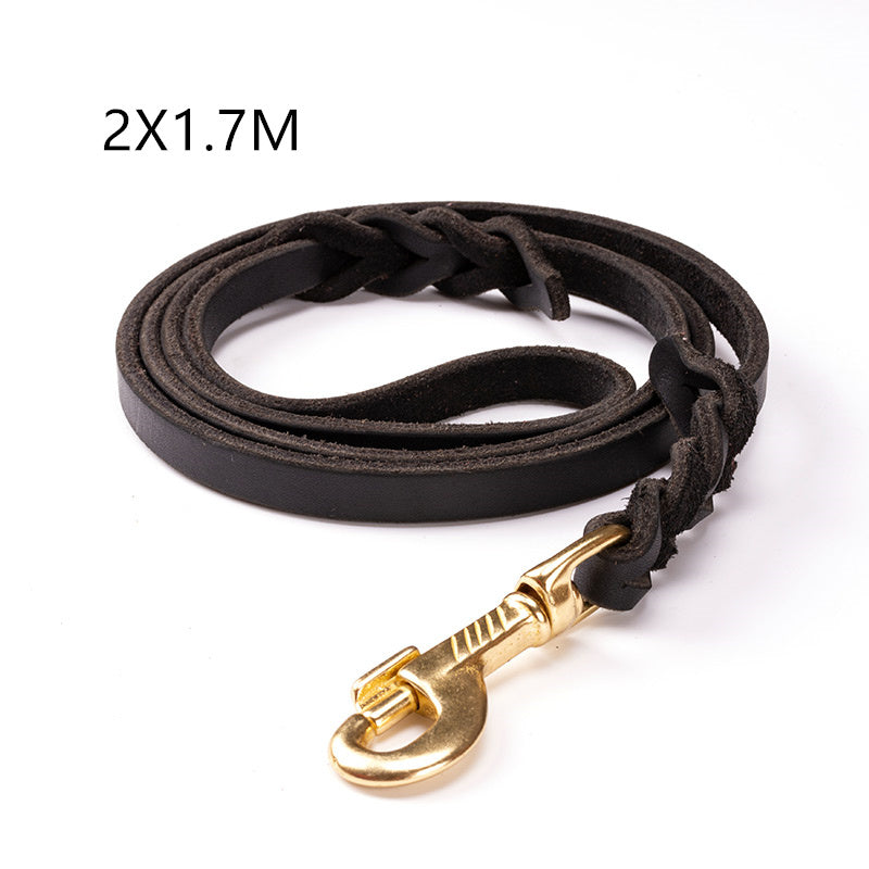 Leather dog leashes